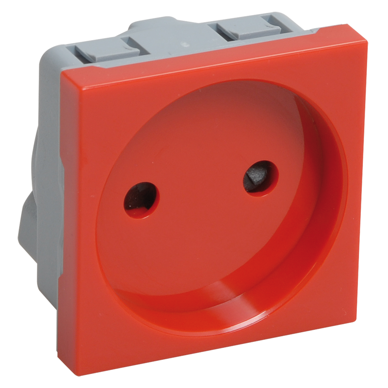 РКС-20-22-П-К Розетка без з/к 2к (на 2 модуля) ПРАЙМЕР красная