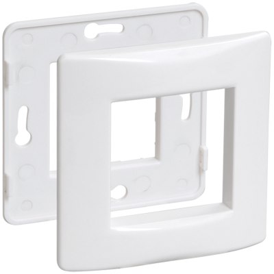 Рамка и суппорт для коробок КМКУ на 2 модуля белые
