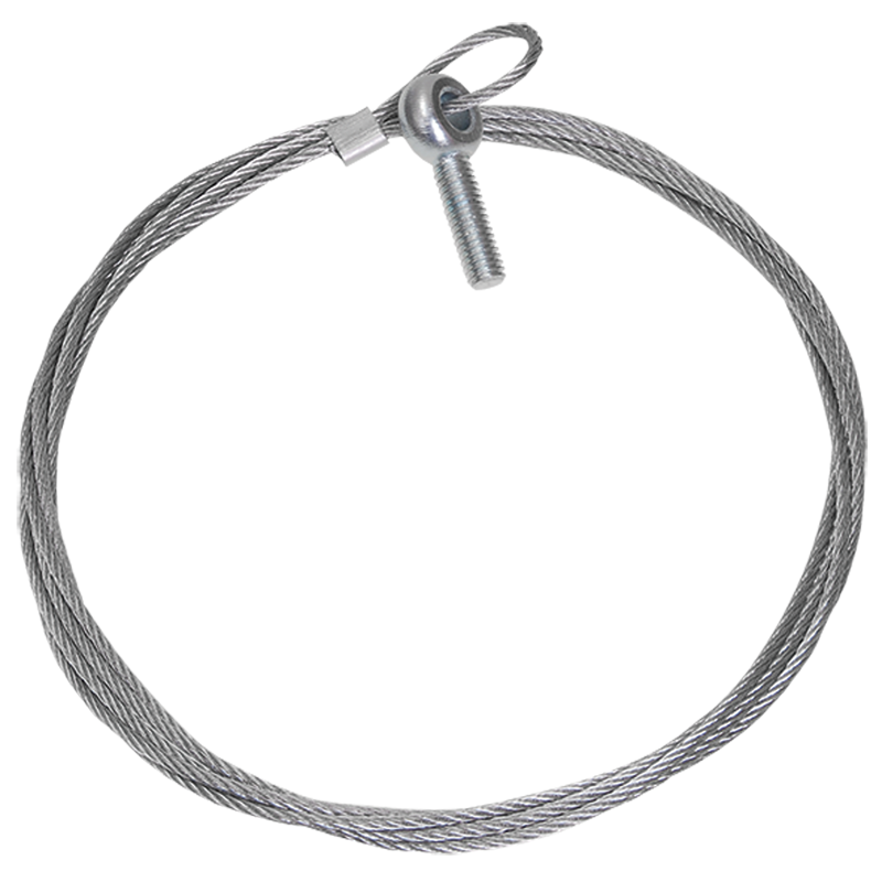 Стальной трос с рым-болтом М8, 5 м.