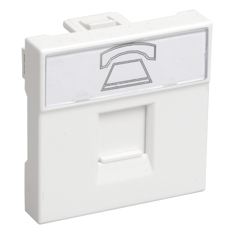 РКФ-20-00-П Розетка телефонная RJ-11 кат.3 (на 2 модуля) ПРАЙМЕР белая